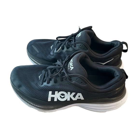 Hoka Bondi 8 Mens Running Shoes Black White 1123202 BWHT Size 12D main image 2
